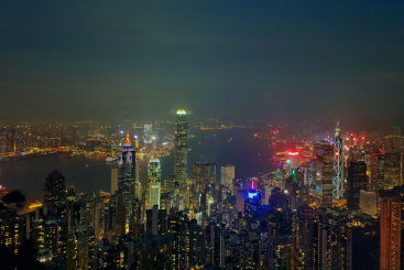 夜幕下的维多利亚港