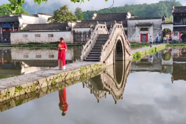 《桥畔红衣韵》