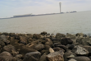 乱石岸遥望国际港