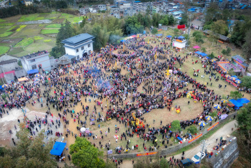 《香粉乡坡会全景图》