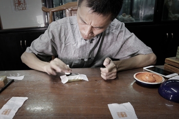 盖印揭开印章边款作品