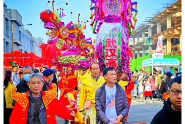 《新春庙会舞高龙》