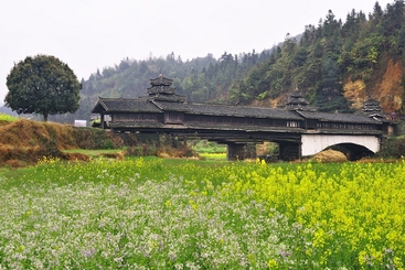 4，湖南通道廻龙桥，始建于：清乾隆二十六年（公元1762年，）全国重点文物保护单位。
