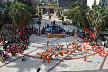 深圳龙岗平湖大年初一春节舞纸龙民俗