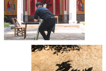 第二道工序陈润建祠堂里开竹